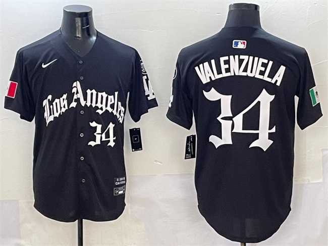 Men%27s Los Angeles Dodgers #34 Fernando Valenzuela Black Mexico 2025 LA Gothic Style With Fernando Patch Vapor Premier Limited Stitched Jersey->los angeles dodgers->MLB Jersey
